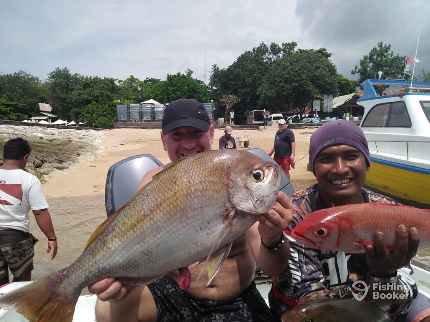 Anglers showing off their catch from Serangan